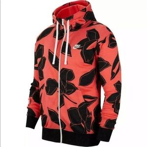 Nike NSW Sportswear Club Floral Zip Front Hoodie